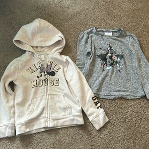 Gap Girls lot-  Minnie hoodie, long sleeve shirt & short sleeve shirt - size 5